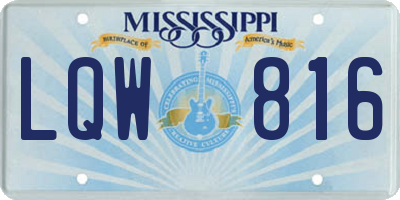 MS license plate LQW816