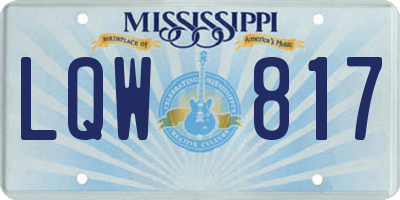 MS license plate LQW817