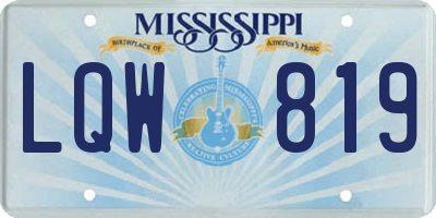 MS license plate LQW819