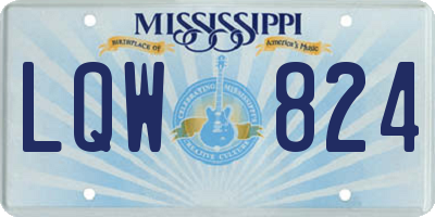MS license plate LQW824
