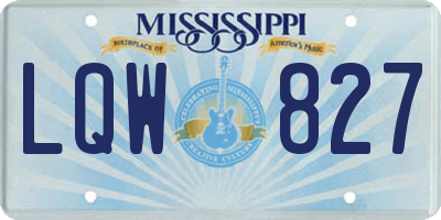 MS license plate LQW827