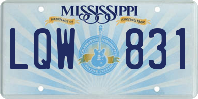 MS license plate LQW831
