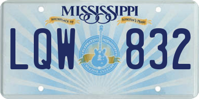 MS license plate LQW832