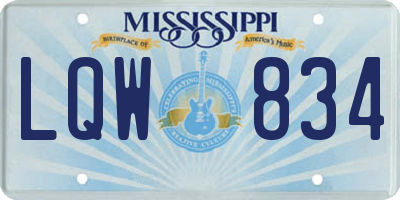 MS license plate LQW834