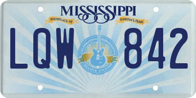 MS license plate LQW842