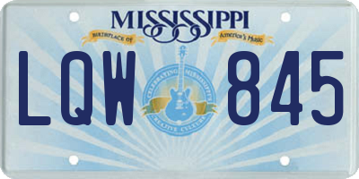 MS license plate LQW845