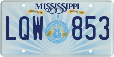 MS license plate LQW853