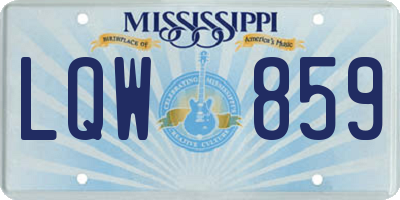 MS license plate LQW859