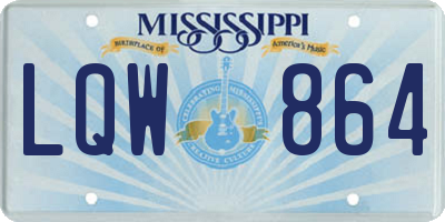 MS license plate LQW864
