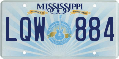 MS license plate LQW884