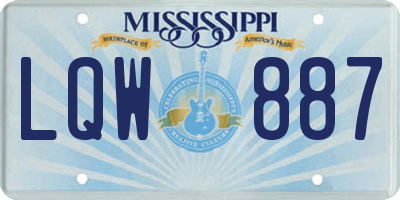 MS license plate LQW887