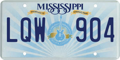 MS license plate LQW904