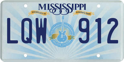 MS license plate LQW912
