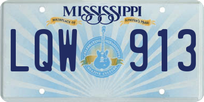 MS license plate LQW913