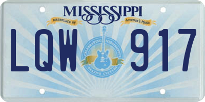 MS license plate LQW917