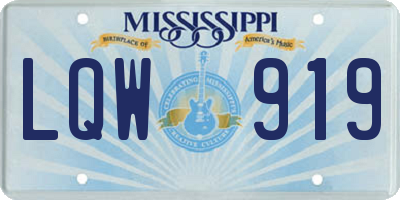 MS license plate LQW919