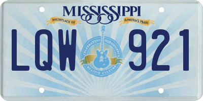 MS license plate LQW921
