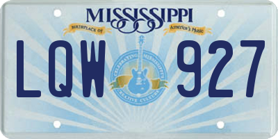 MS license plate LQW927