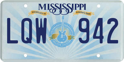 MS license plate LQW942