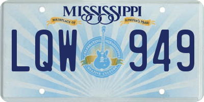 MS license plate LQW949
