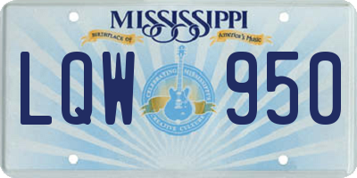 MS license plate LQW950