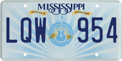 MS license plate LQW954