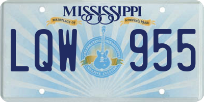 MS license plate LQW955
