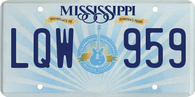 MS license plate LQW959