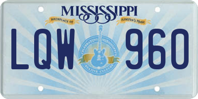 MS license plate LQW960