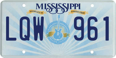MS license plate LQW961