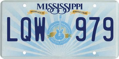 MS license plate LQW979