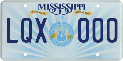 MS license plate LQX000