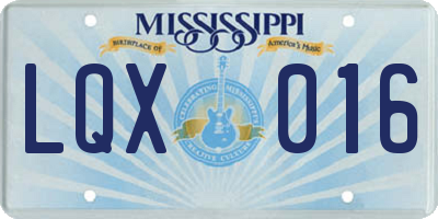 MS license plate LQX016
