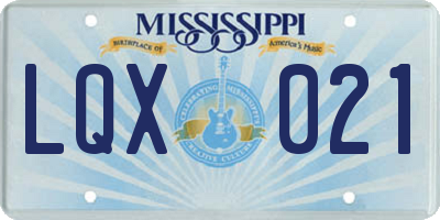 MS license plate LQX021