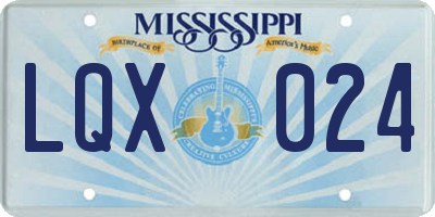 MS license plate LQX024