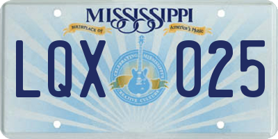 MS license plate LQX025