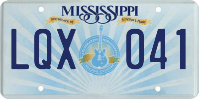 MS license plate LQX041