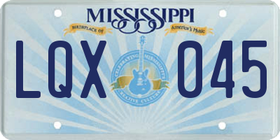 MS license plate LQX045