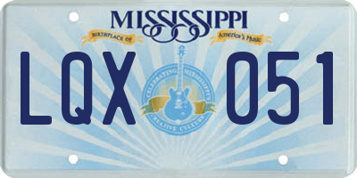 MS license plate LQX051
