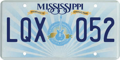 MS license plate LQX052