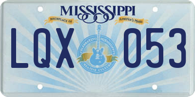 MS license plate LQX053