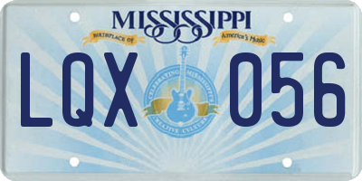 MS license plate LQX056