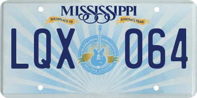 MS license plate LQX064