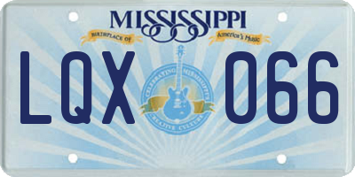 MS license plate LQX066