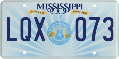 MS license plate LQX073
