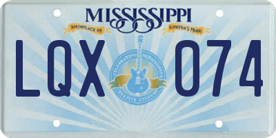 MS license plate LQX074