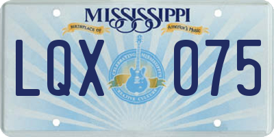 MS license plate LQX075