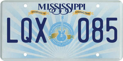 MS license plate LQX085
