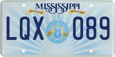 MS license plate LQX089