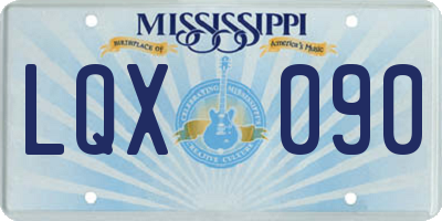 MS license plate LQX090